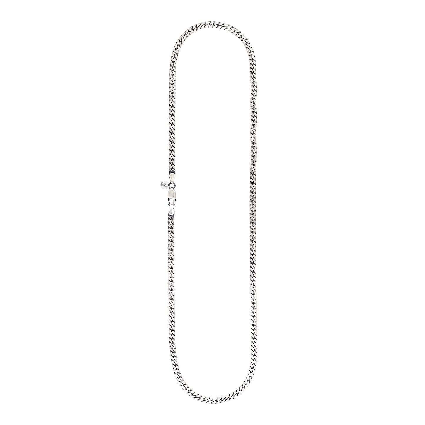 cai Kette 925 Sterling Silber oxidiert Panzer Kette Panzerkette 925/- Sterling Silber rhodiniert 60cm ohne Stein