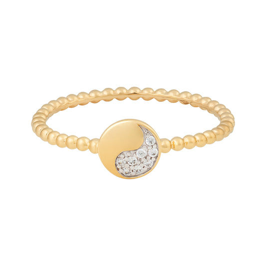 cai Ring 925/- Sterling Silber vergoldet Zirkonia