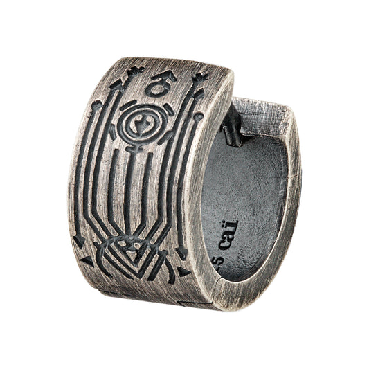 cai Single Creole 925/- Sterling Silber oxidiert 1,2cm