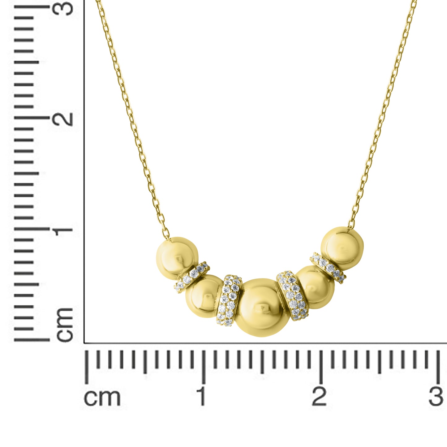 Collier Ankerkette 585/- Gold rhodiniert (teil) 45cm Zirkonia