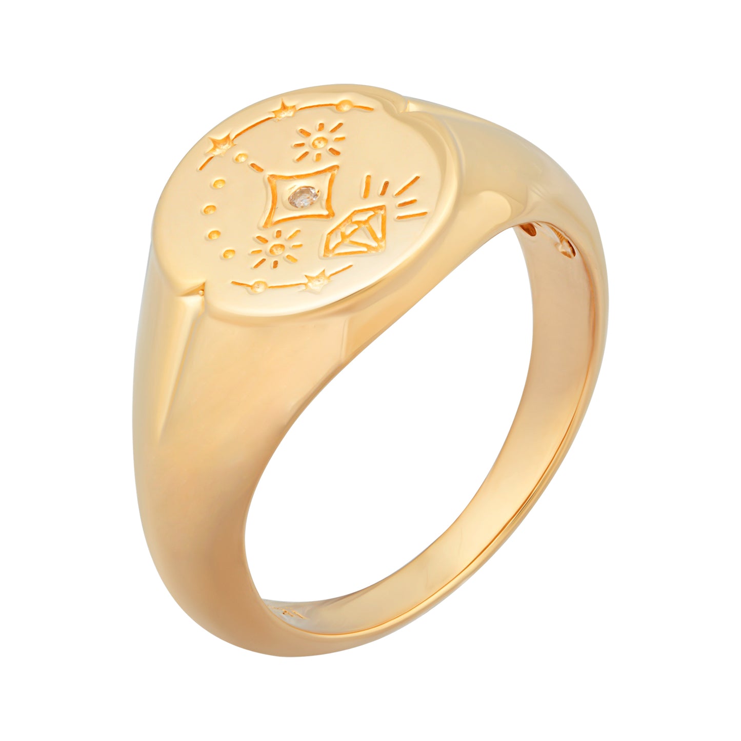 cai Ring 925/- Sterling Silber vergoldet Weißtopas