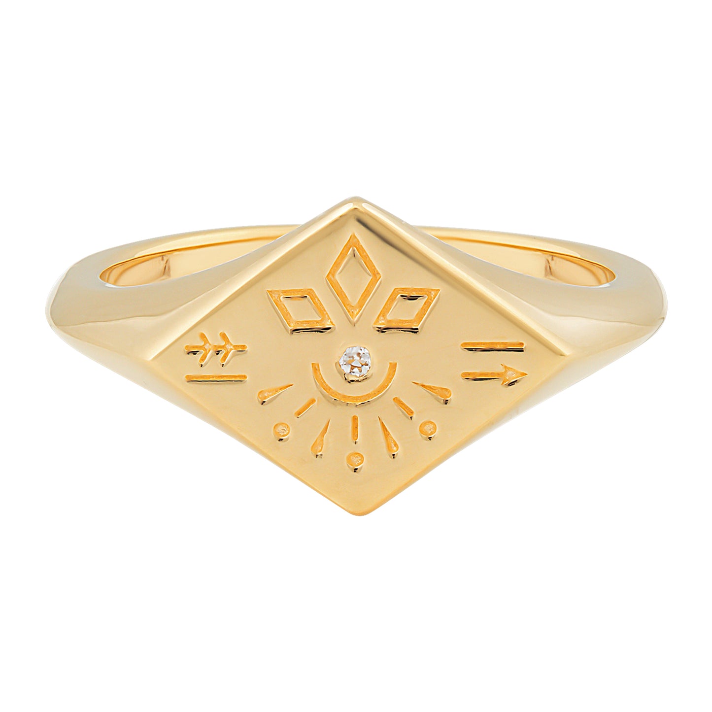 cai Ring 925/- Sterling Silber vergoldet Weißtopas