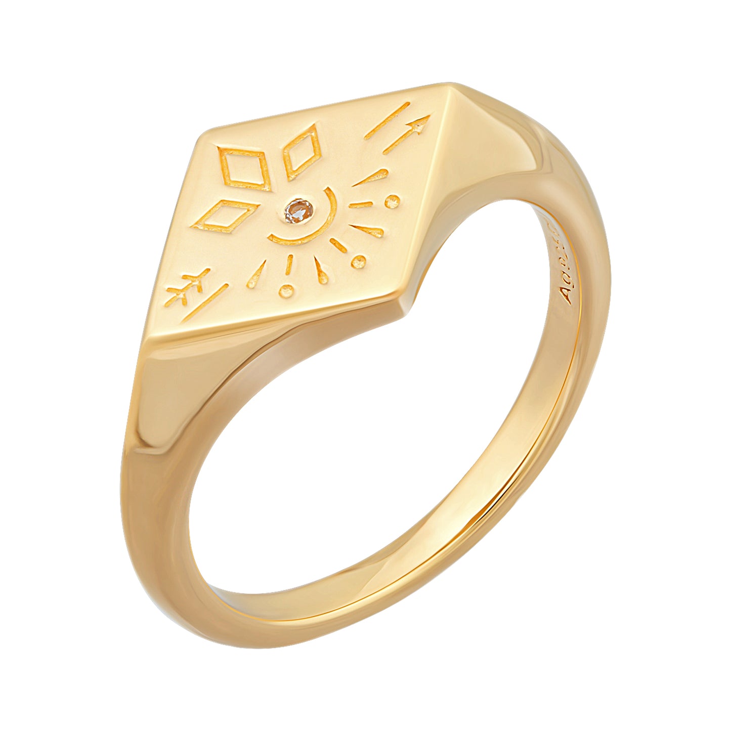 cai Ring 925/- Sterling Silber vergoldet Weißtopas