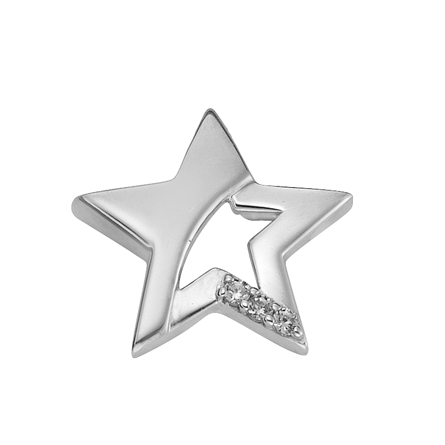 Anhänger 925/- Sterling Silber rhodiniert 1,55cm Zirkonia