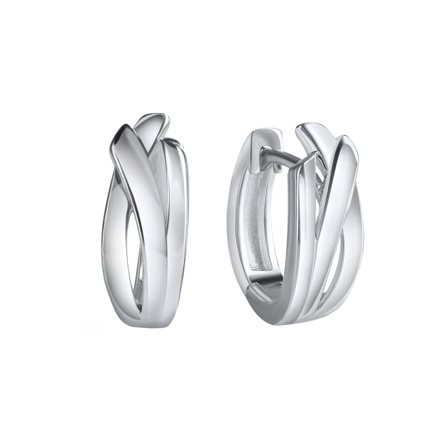 Klappcreolen 925/- Sterling Silber rhodiniert 1,4cm