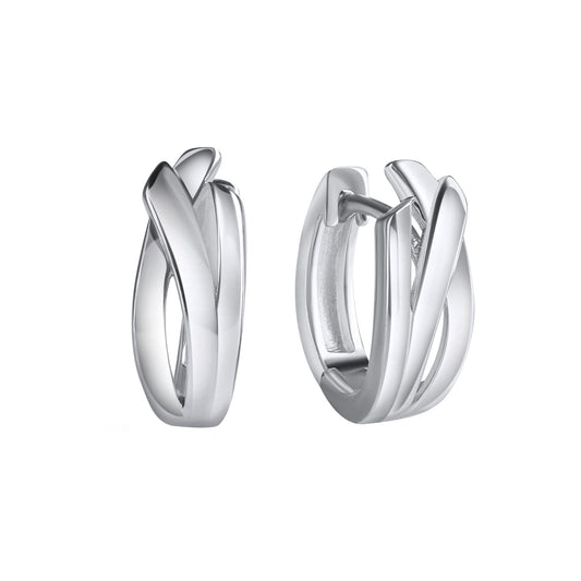 Klappcreolen 925/- Sterling Silber rhodiniert 1,4cm