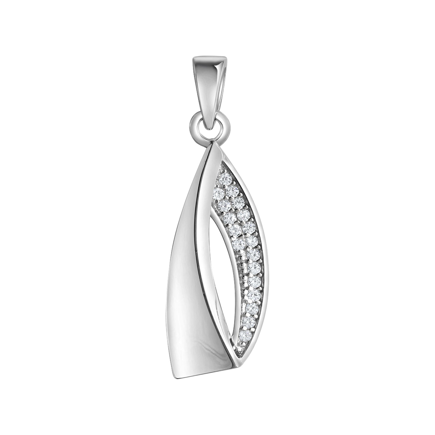 Anhänger 925/- Sterling Silber rhodiniert 2,8cm Zirkonia