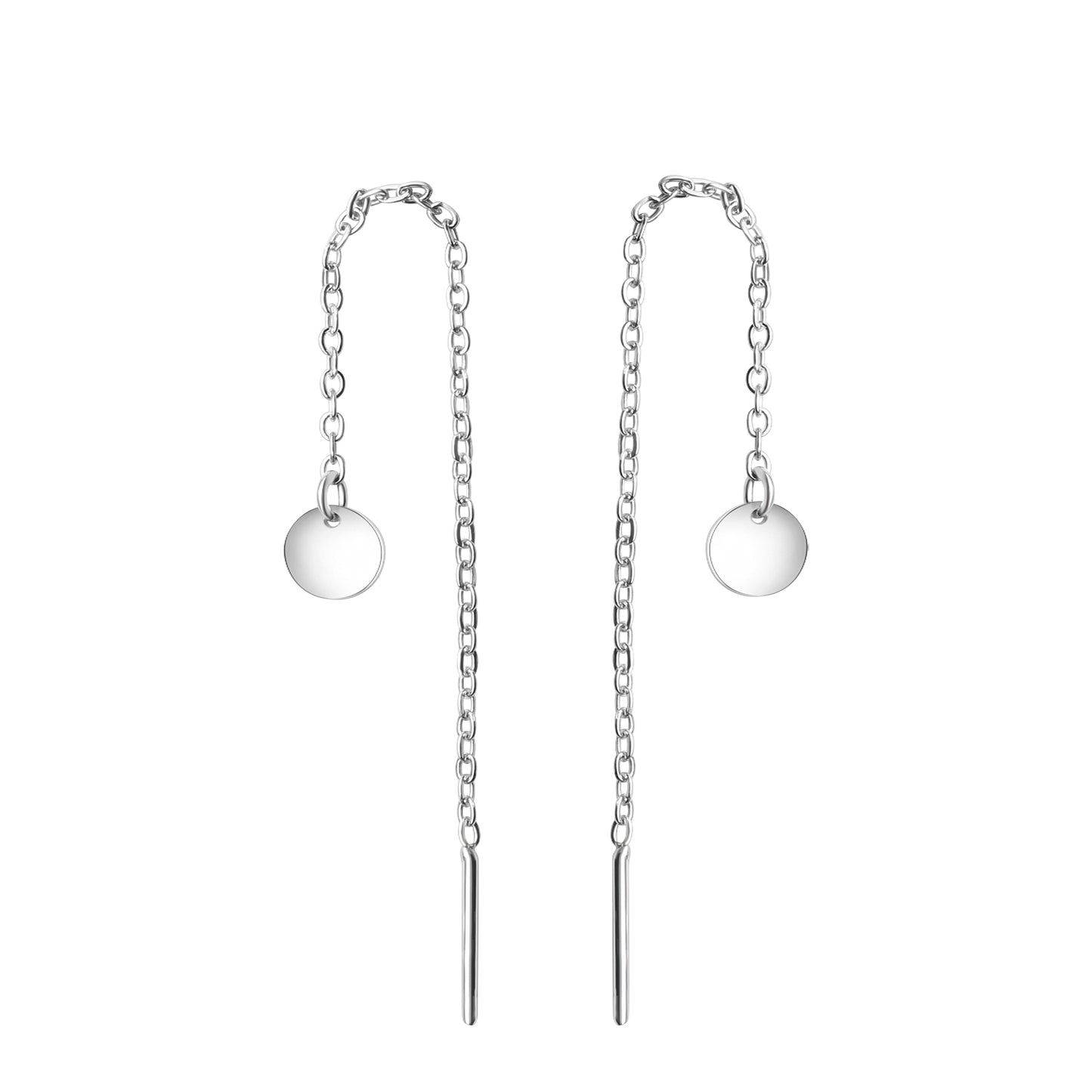 Durchziehohrringe 925/- Sterling Silber rhodiniert 8,5cm