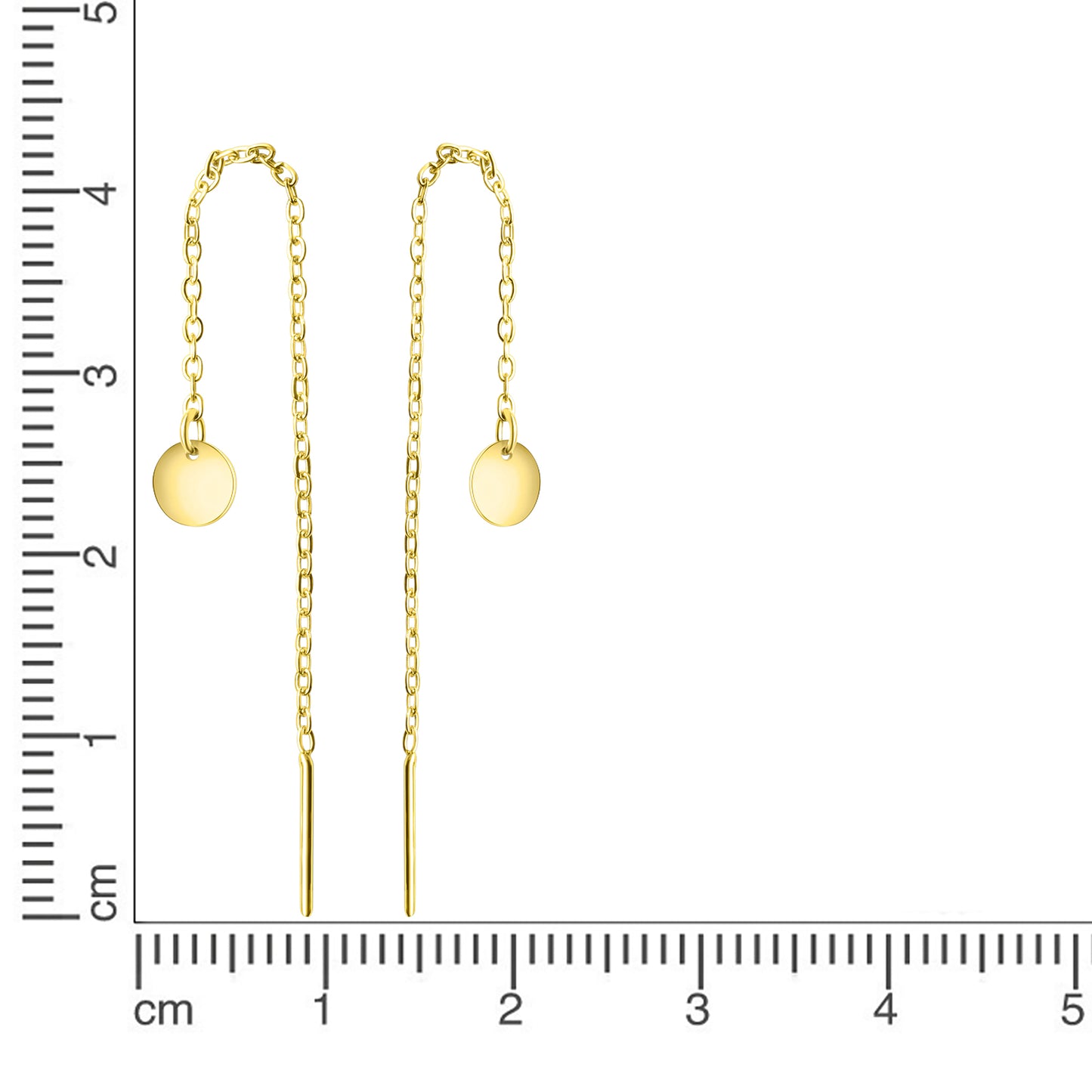 Durchziehohrringe 925/- Sterling Silber vergoldet 8,5cm