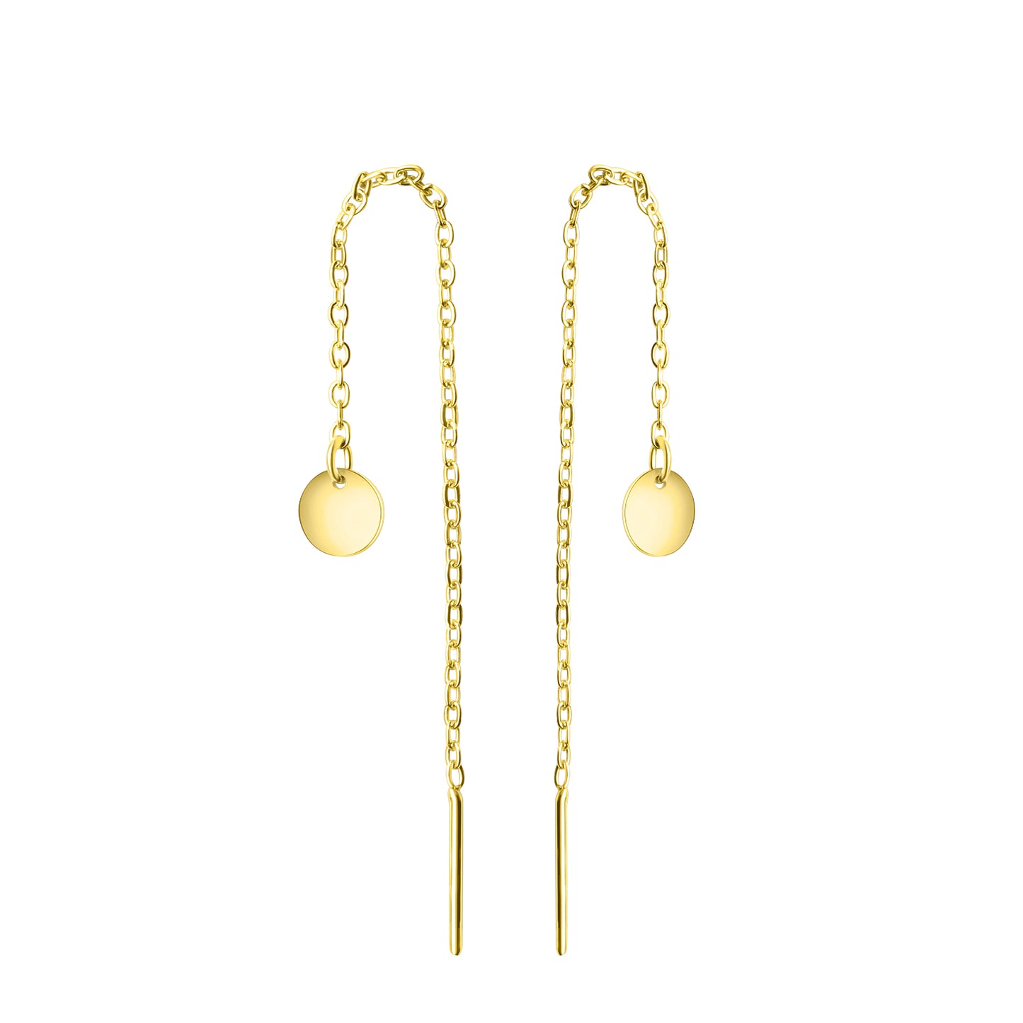 Durchziehohrringe 925/- Sterling Silber vergoldet 8,5cm