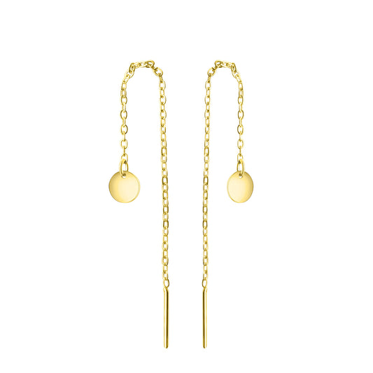 Durchziehohrringe 925/- Sterling Silber vergoldet 8,5cm