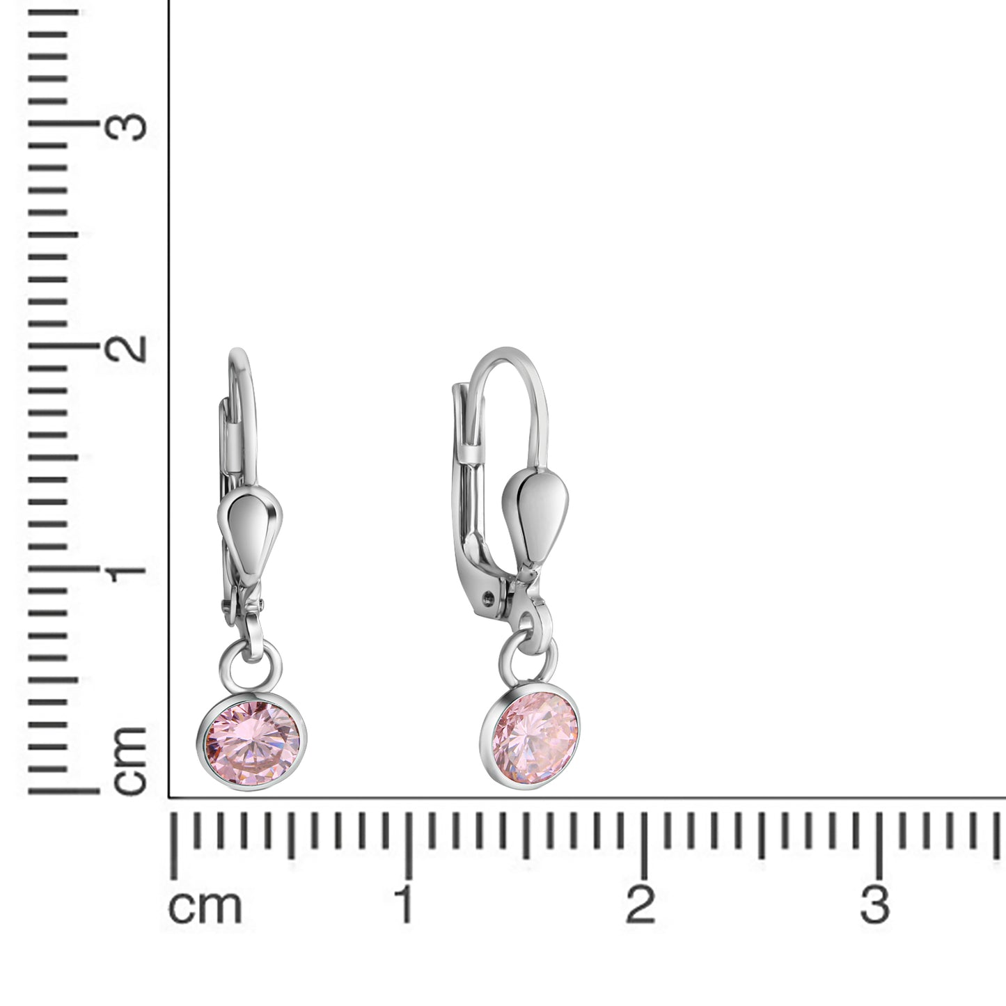 Ohrhänger 925/- Sterling Silber rhodiniert 2,2cm Zirkonia
