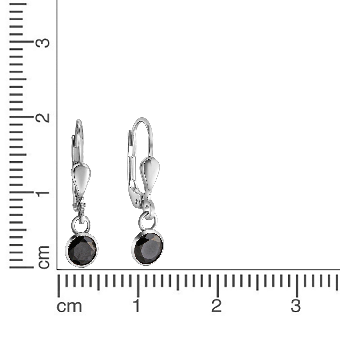 Ohrhänger 925/- Sterling Silber rhodiniert 2,2cm Zirkonia