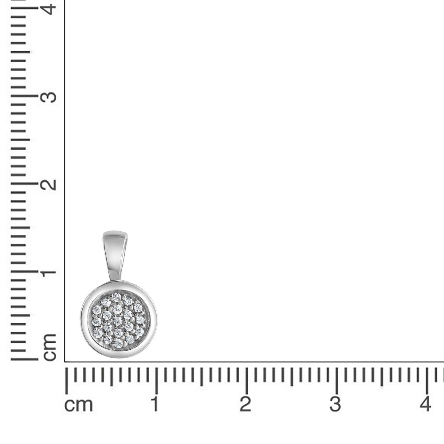 Anhänger 925/- Sterling Silber rhodiniert 1,4cm Zirkonia
