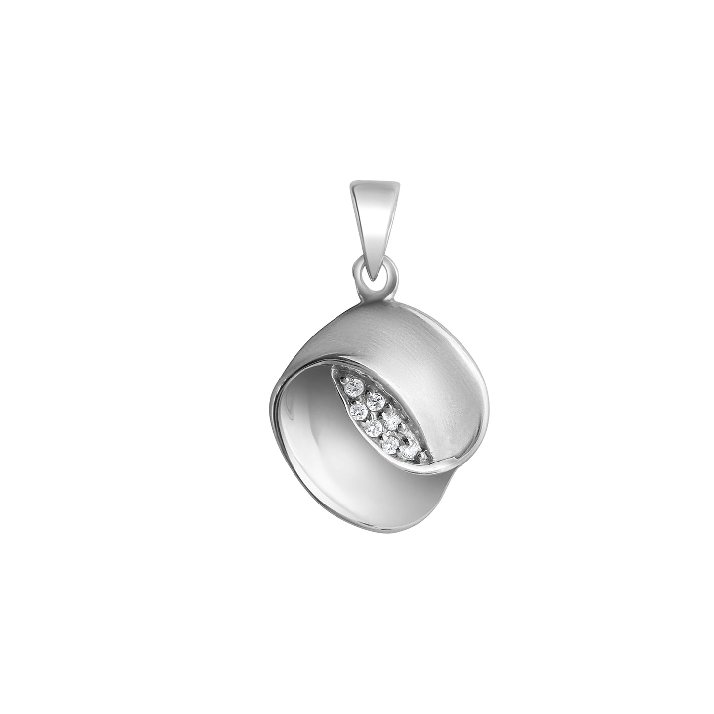 Anhänger 925/- Sterling Silber rhodiniert 1,9cm Zirkonia