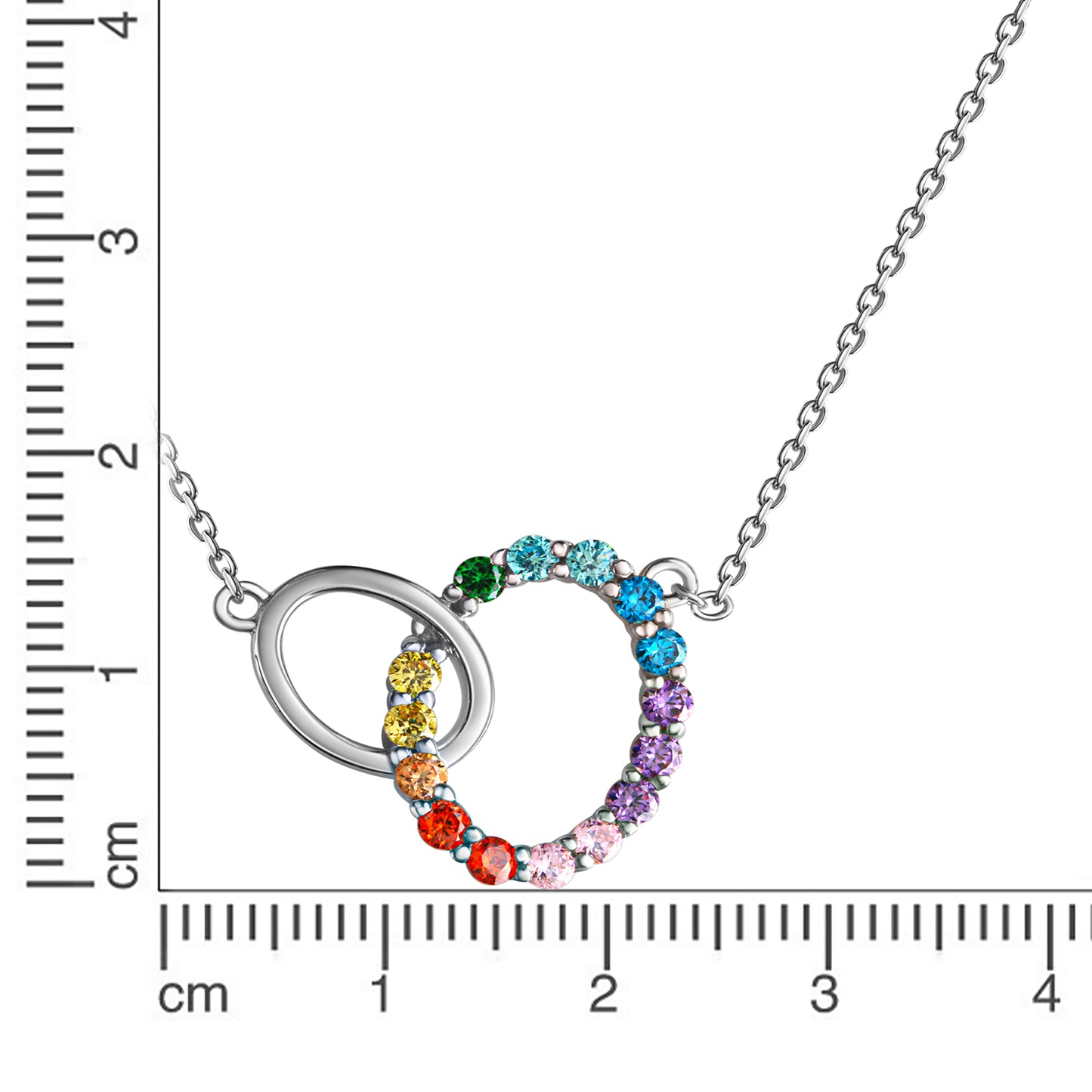 Collier Ankerkette 925/- Sterling Silber rhodiniert 45,0cm Zirkonia