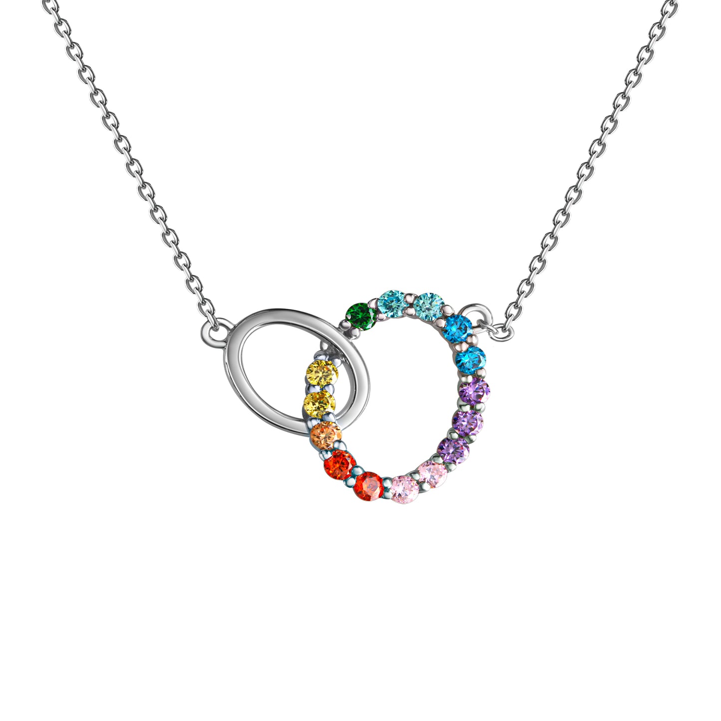Collier Ankerkette 925/- Sterling Silber rhodiniert 45,0cm Zirkonia