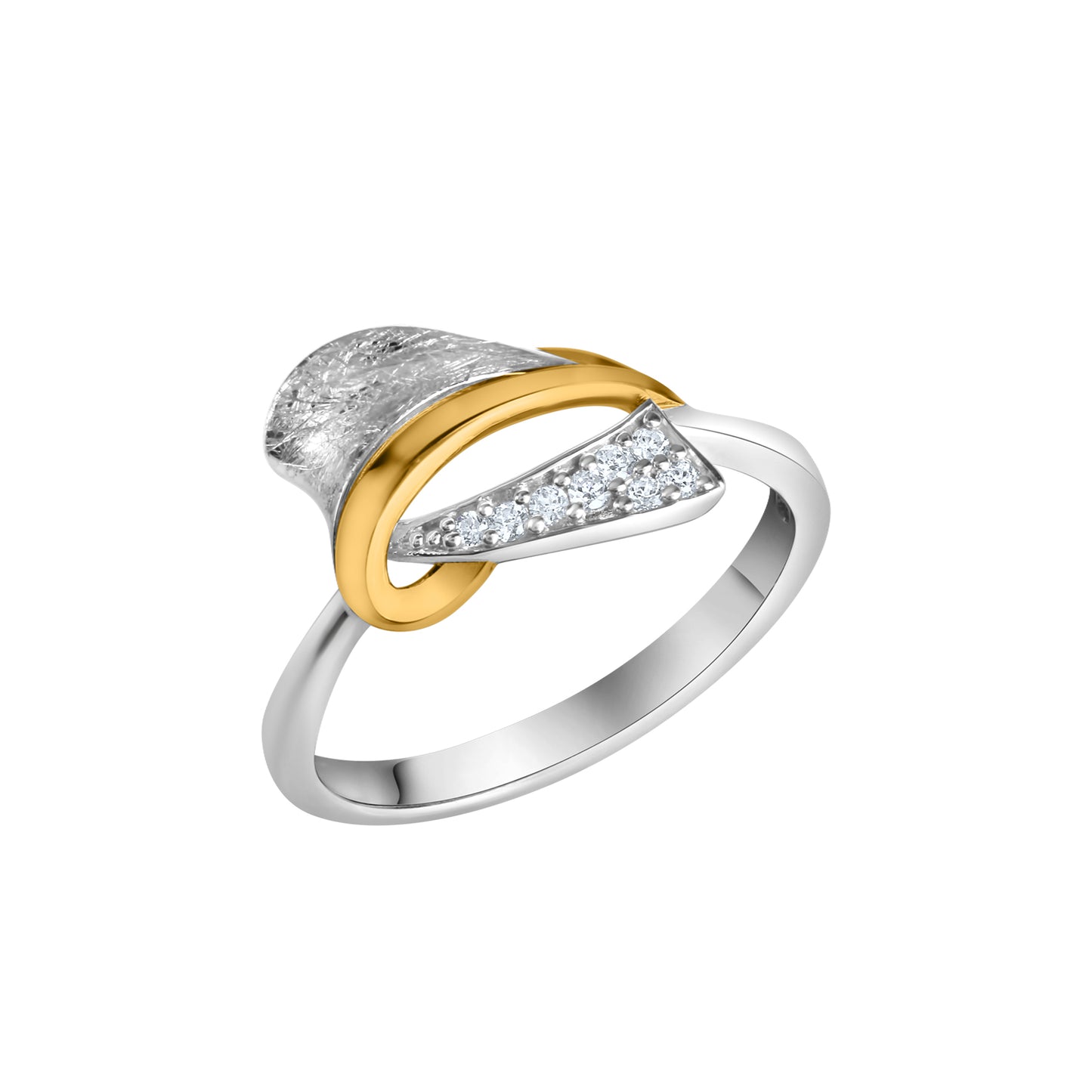 Ring 925/- Sterling Silber vergoldet Zirkonia