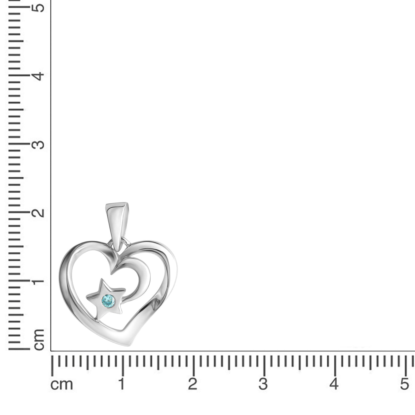 Anhänger 925/- Sterling Silber rhodiniert 2,1cm Zirkonia