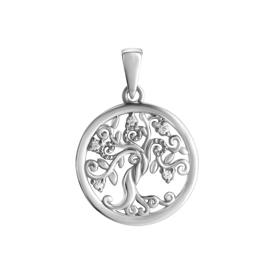 Anhänger 925/- Sterling Silber rhodiniert 2,5cm Zirkonia