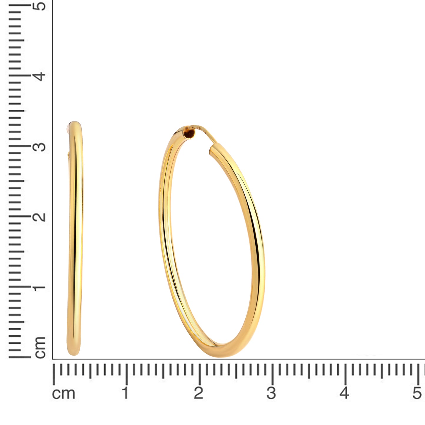 Creolen 925/- Sterling Silber vergoldet 3,0cm