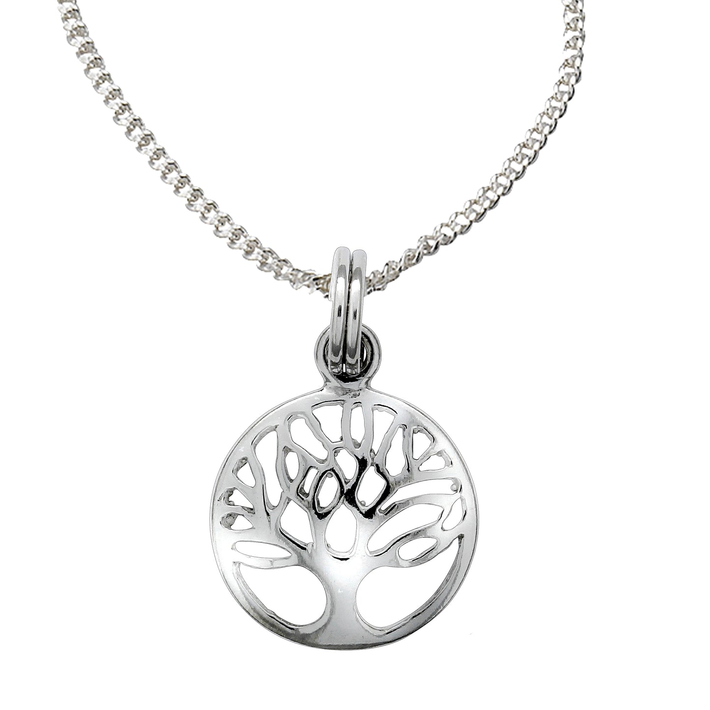 Anhänger mit Kette Panzerkette 925/- Sterling Silber rhodiniert 45,0cm