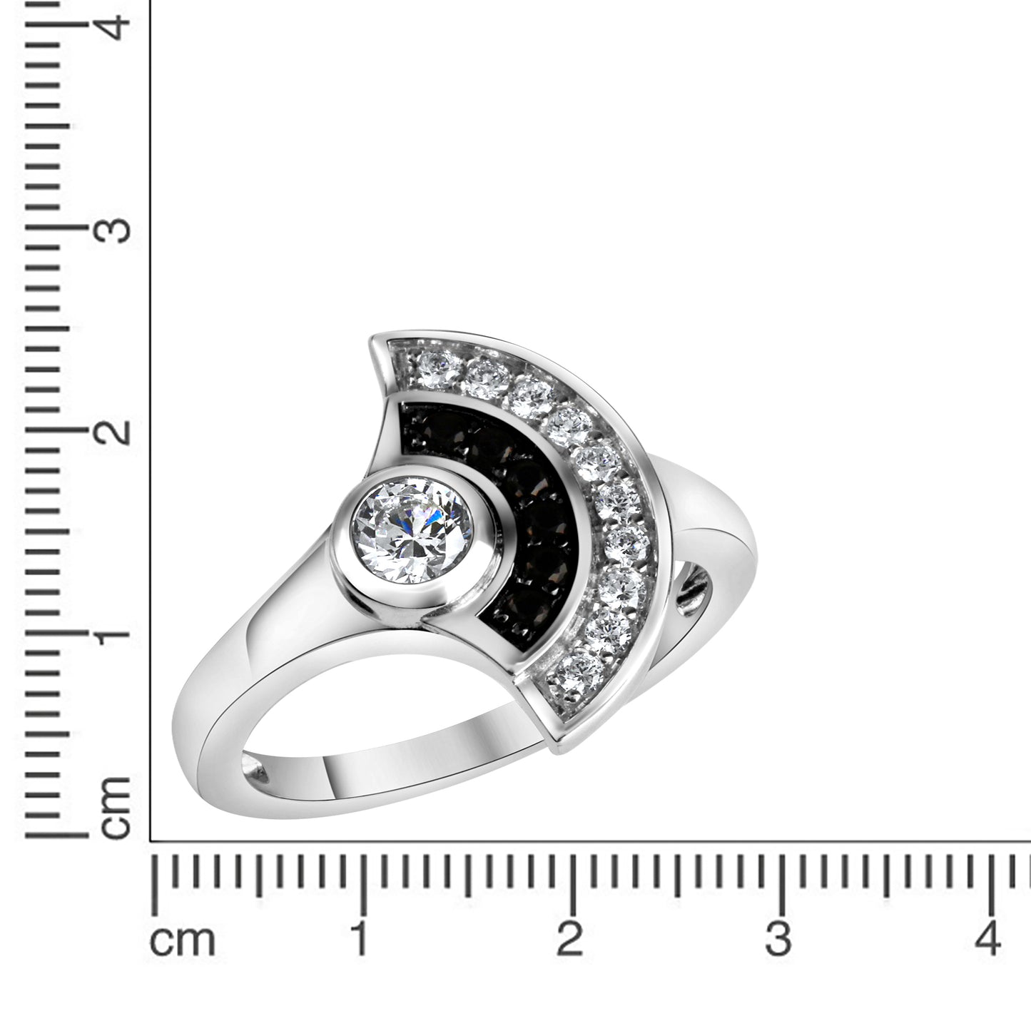 Ring 925/- Sterling Silber rhodiniert Zirkonia
