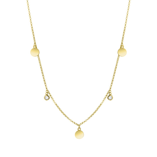 Collier Erbskette 925/- Sterling Silber vergoldet 42,0cm Zirkonia