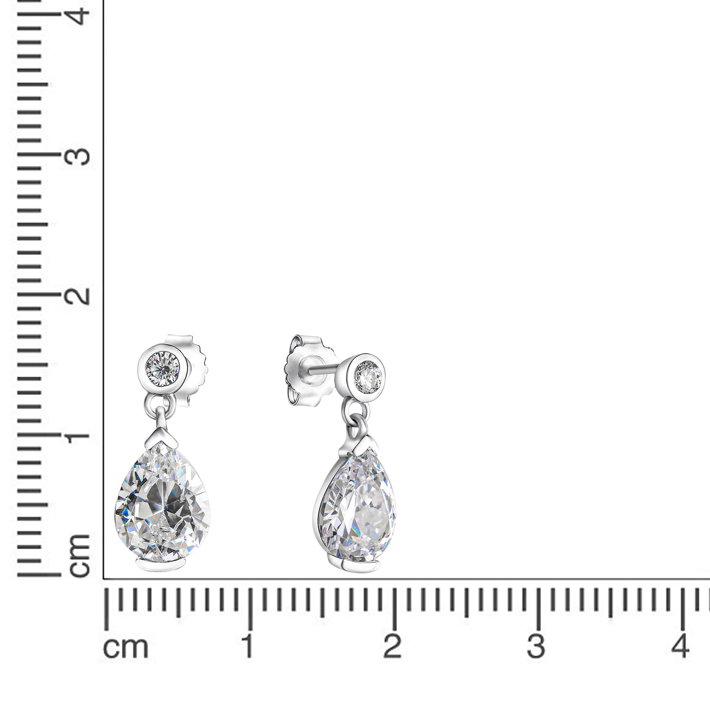 Ohrhänger 925/- Sterling Silber rhodiniert 1,8cm Zirkonia
