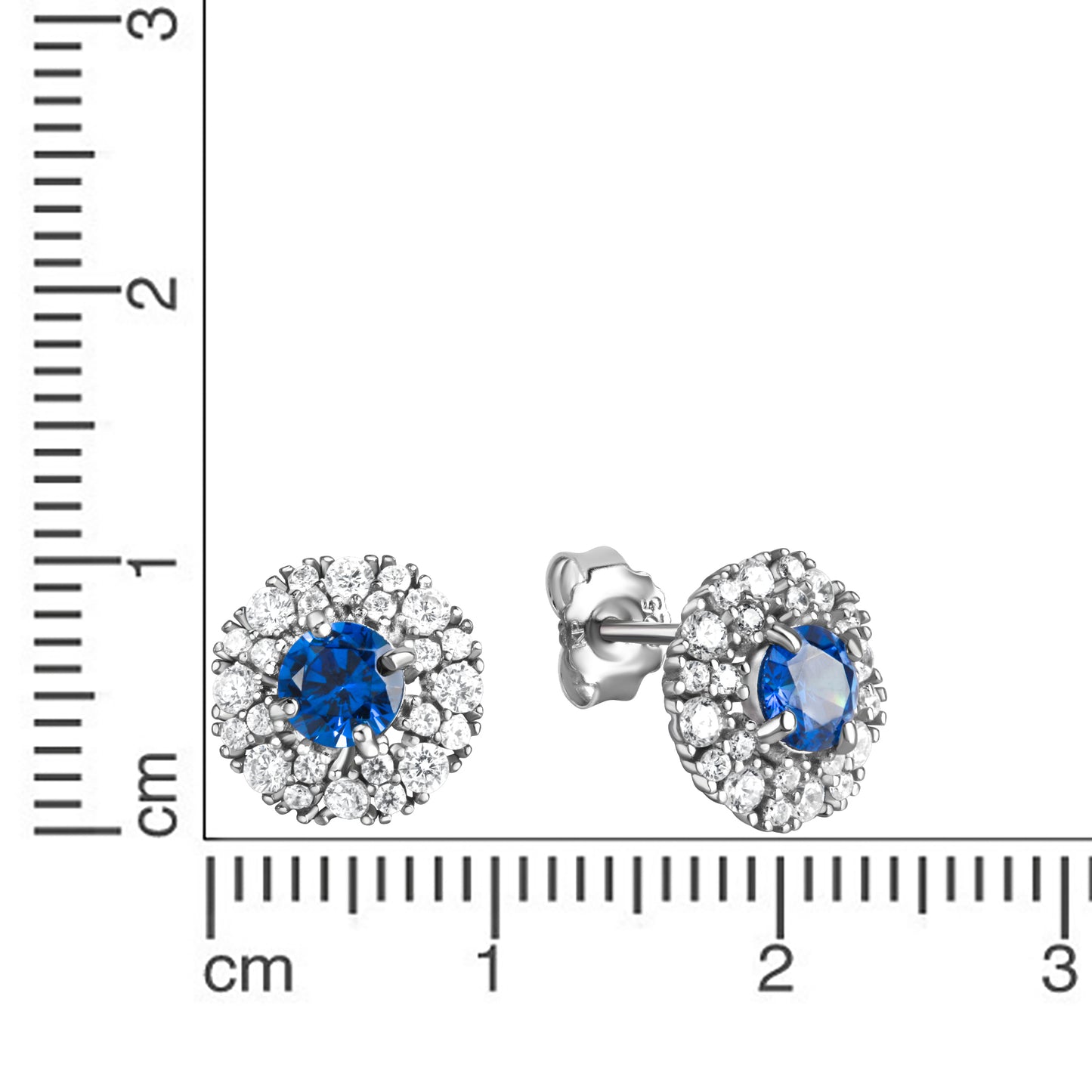 Ohrstecker 925/- Sterling Silber rhodiniert 1,1cm Zirkonia