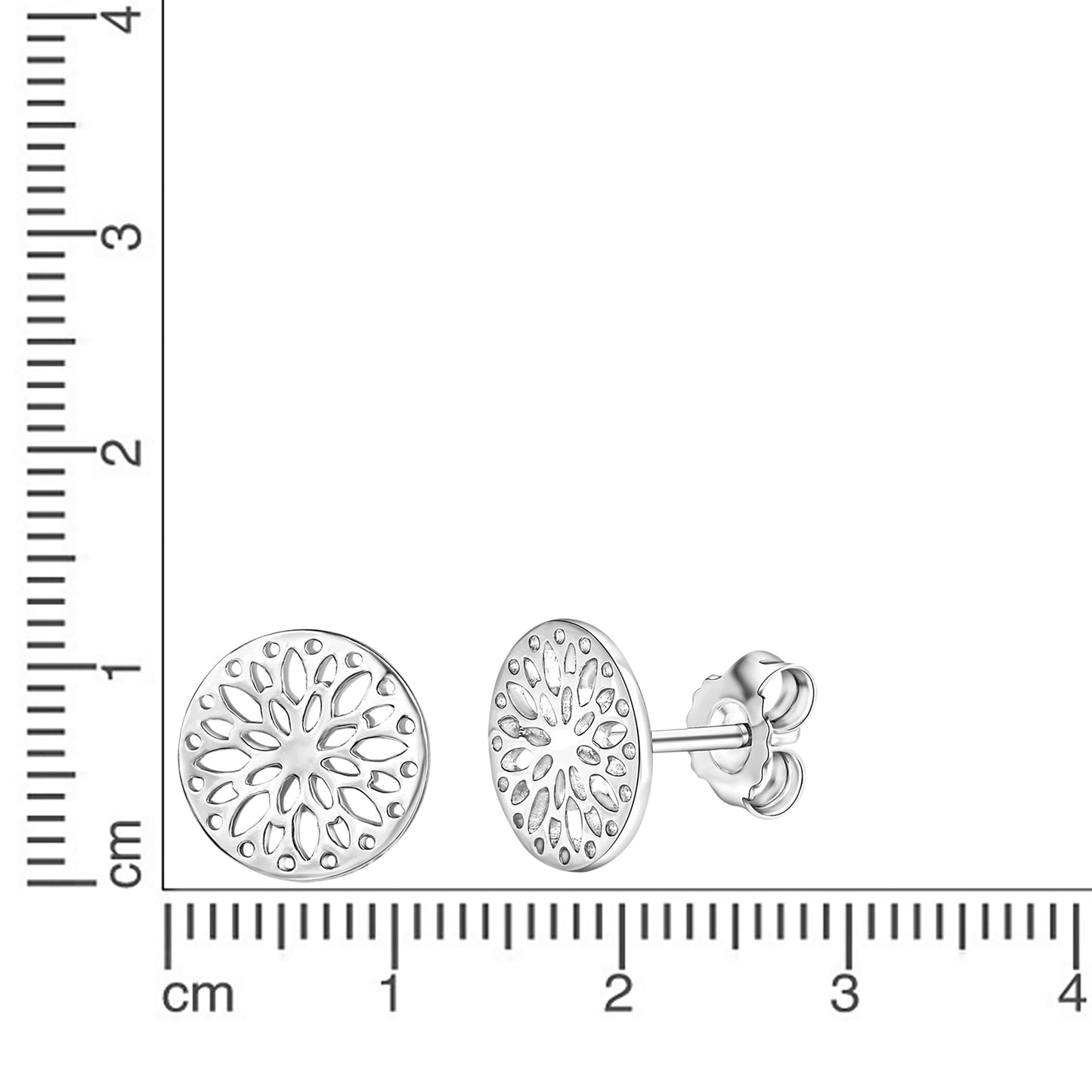 Ohrstecker 925/- Sterling Silber rhodiniert 1,0cm