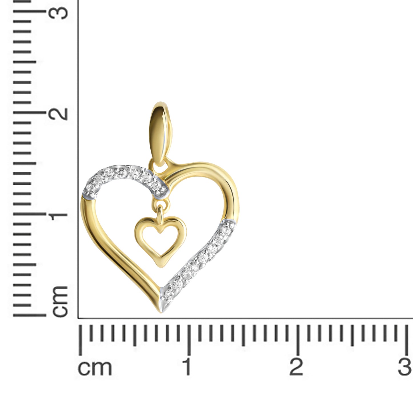 Anhänger 925/- Sterling Silber vergoldet 2,0cm Zirkonia