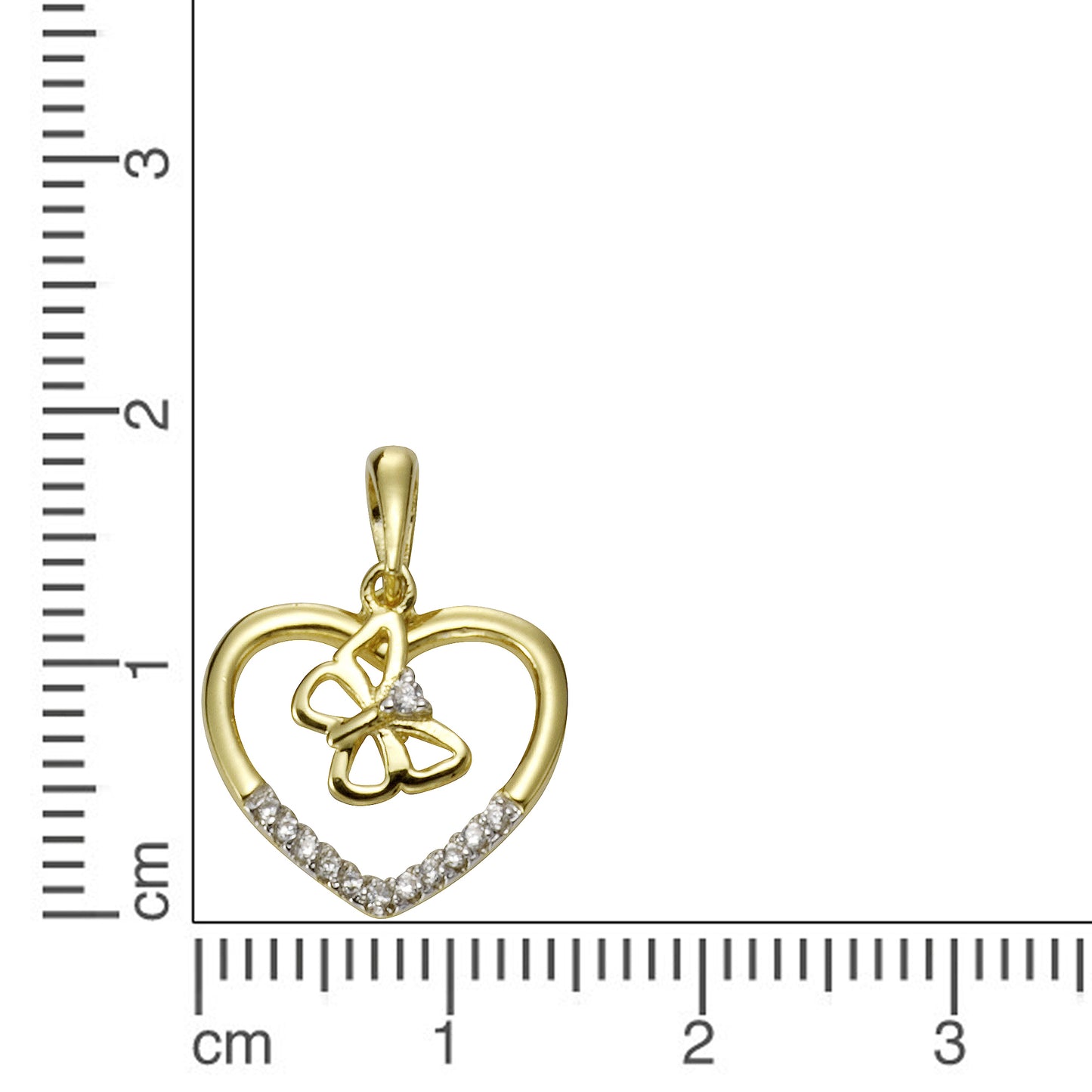 Anhänger 925/- Sterling Silber vergoldet 2,0cm Zirkonia