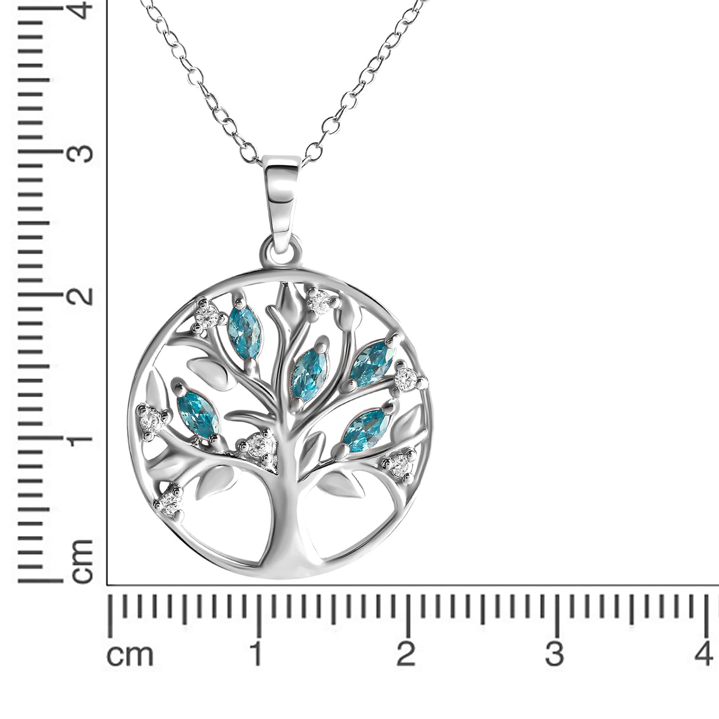 Anhänger mit Kette Ankerkette 925/- Sterling Silber rhodiniert 45,0cm Zirkonia