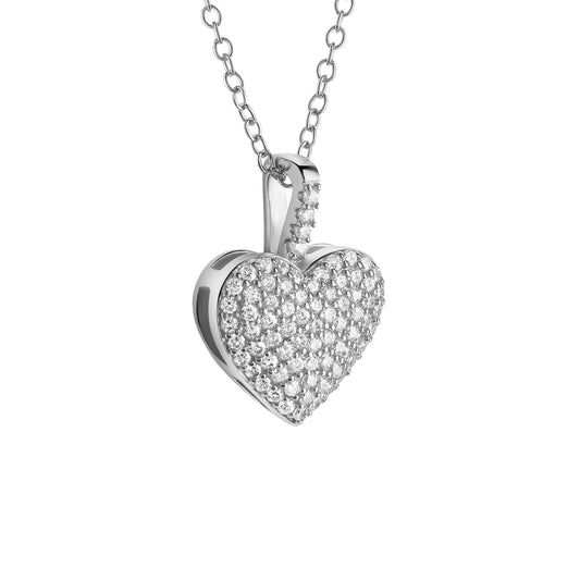 Anhänger mit Kette Ankerkette 925/- Sterling Silber rhodiniert 45,0cm Zirkonia