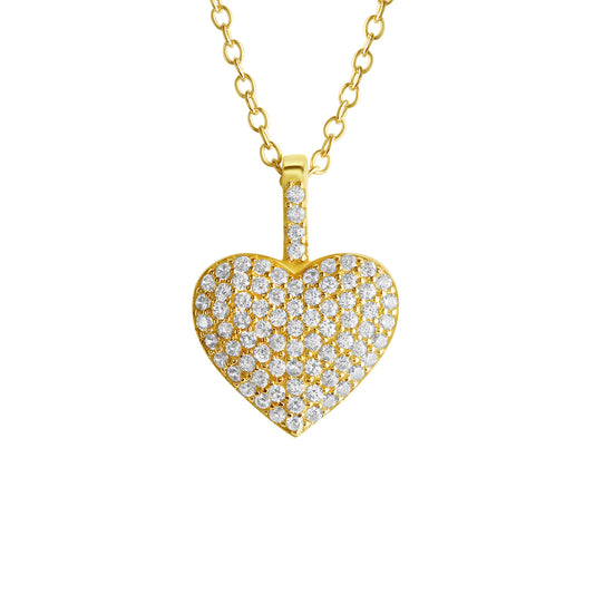 Anhänger mit Kette Ankerkette 925/- Sterling Silber vergoldet 45,0cm Zirkonia