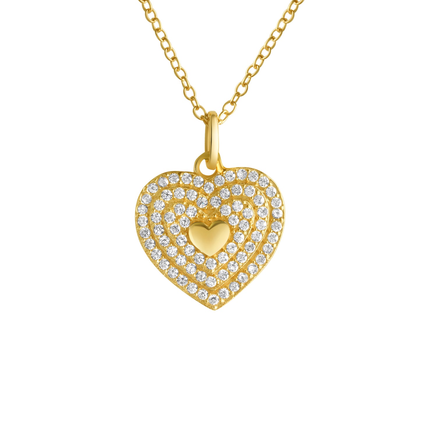 Anhänger mit Kette Ankerkette 925/- Sterling Silber vergoldet 45,0cm Zirkonia