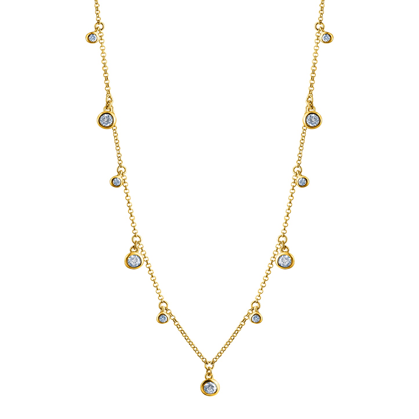 Collier Ankerkette 925/- Sterling Silber vergoldet 45,0cm Zirkonia