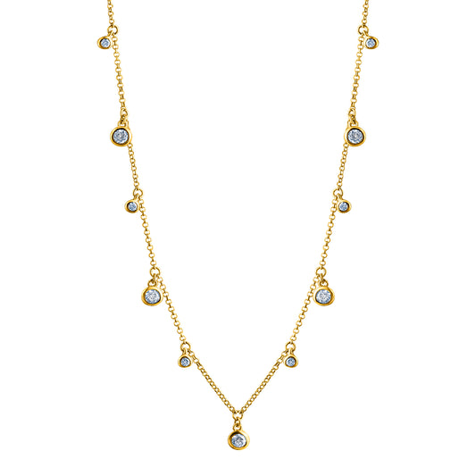 Collier Ankerkette 925/- Sterling Silber vergoldet 45,0cm Zirkonia