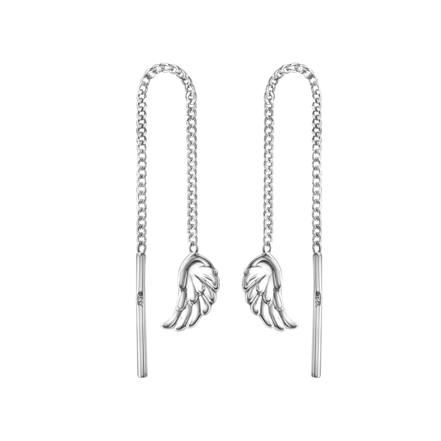 Durchziehohrringe 925/- Sterling Silber rhodiniert 6,2cm