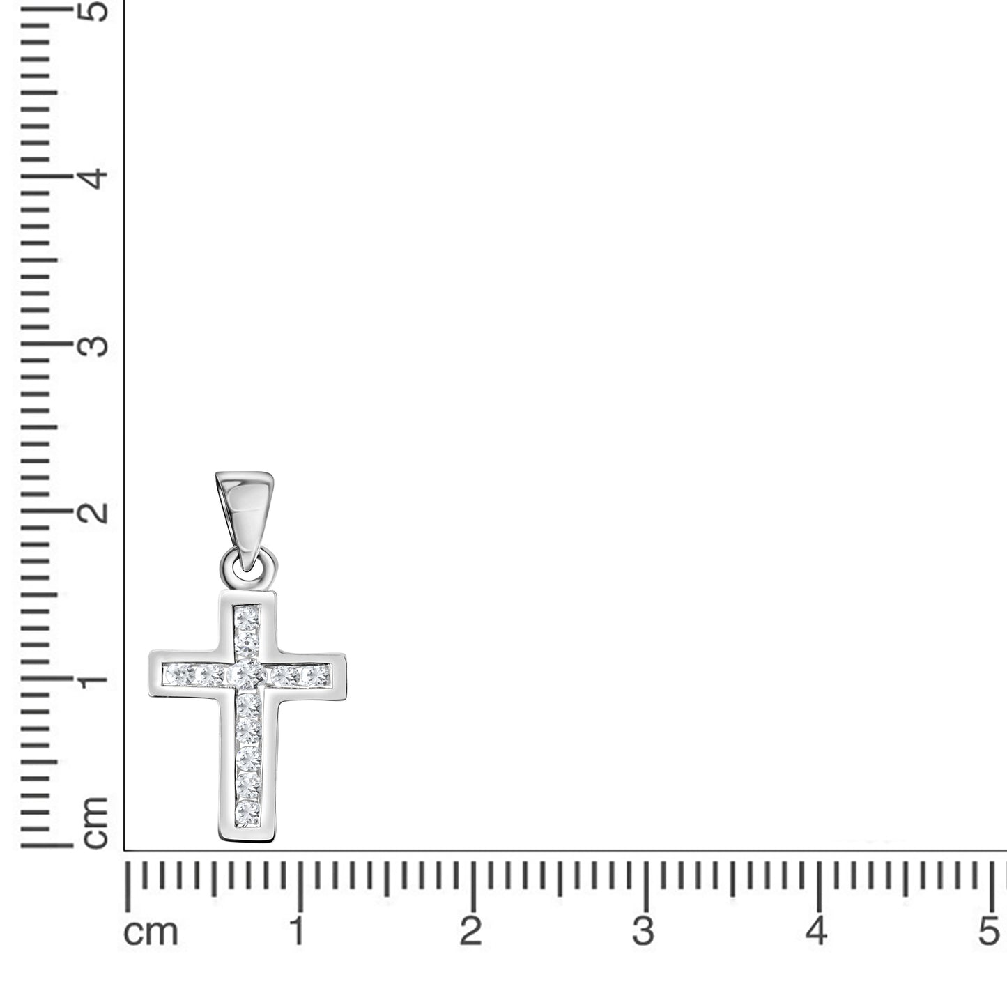 Anhänger 925/- Sterling Silber rhodiniert 2,3cm Zirkonia
