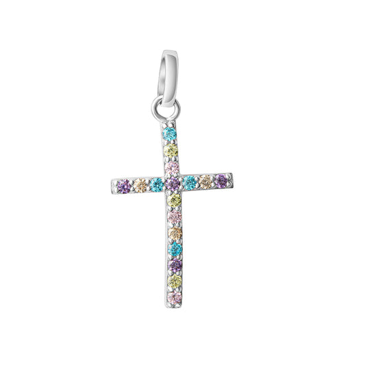 Anhänger 925/- Sterling Silber rhodiniert 2,5cm Zirkonia