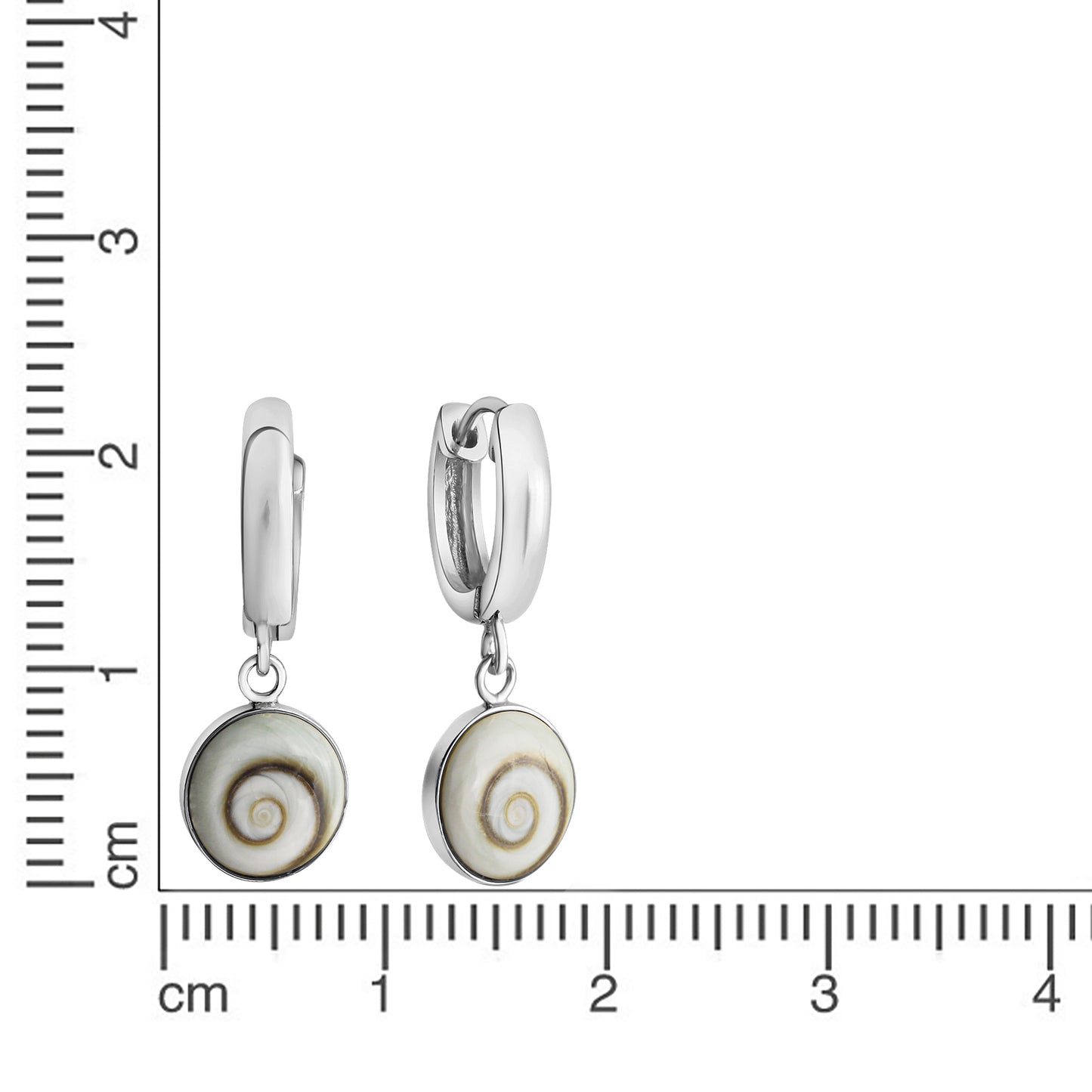 Klappcreolen 925/- Sterling Silber rhodiniert 2,6cm Muschel