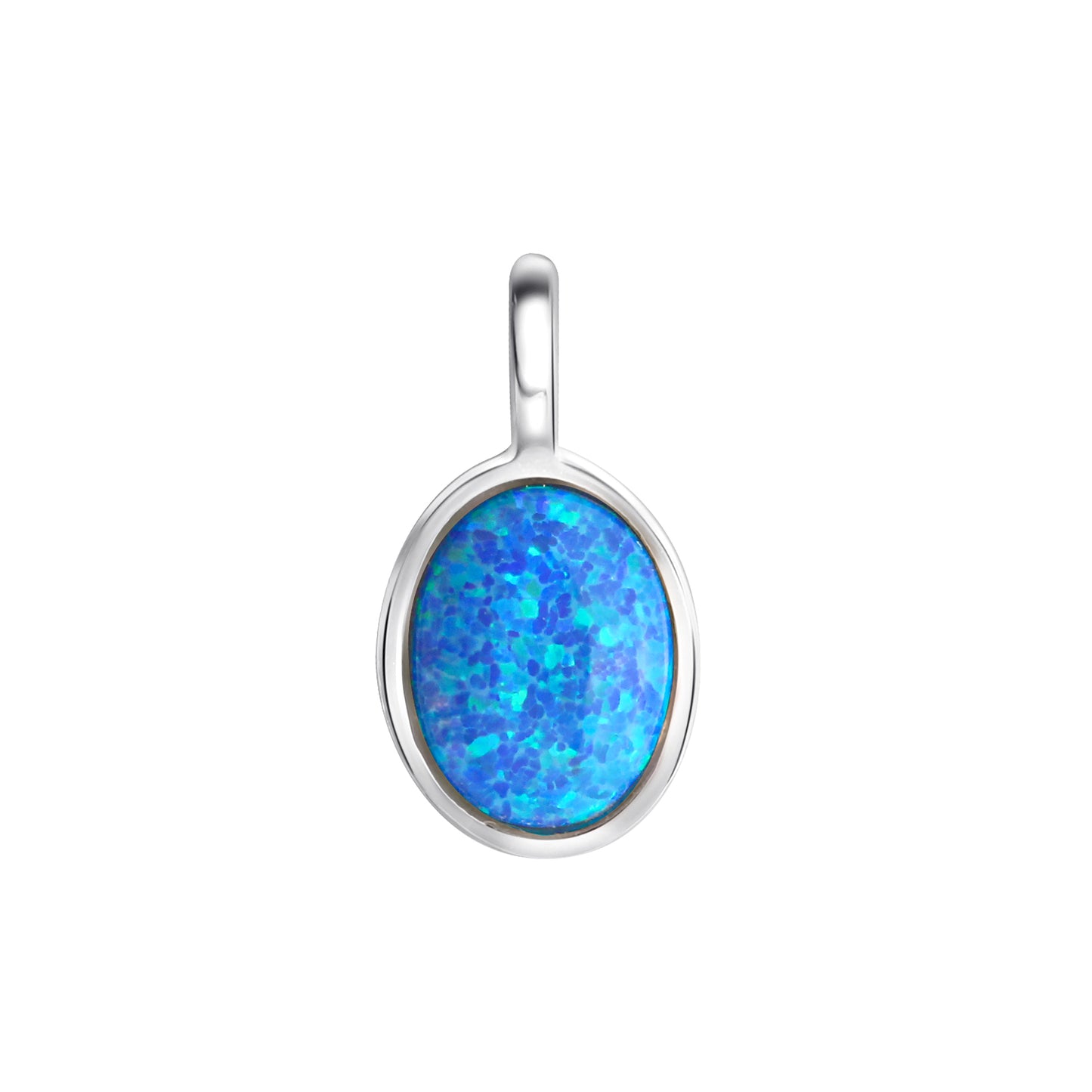 Anhänger 925/- Sterling Silber rhodiniert 1,5cm imit.Opal