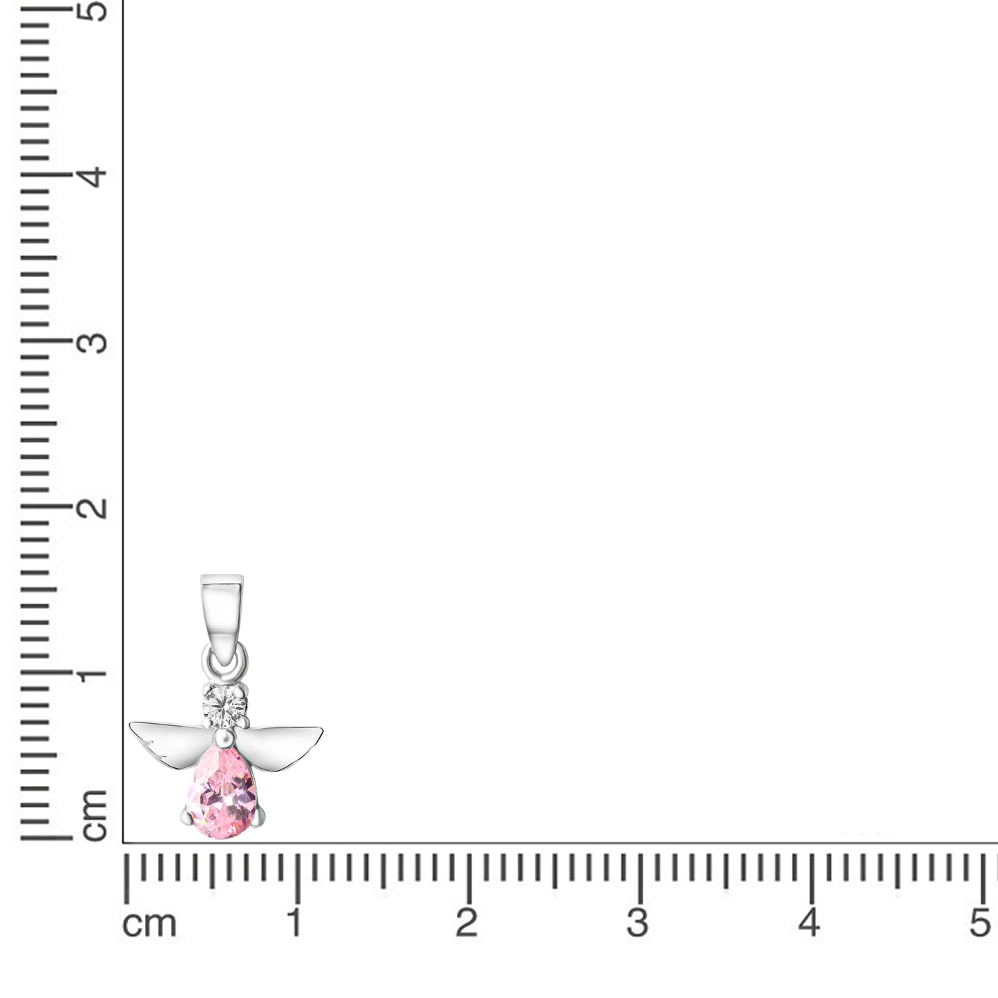 Anhänger 925/- Sterling Silber rhodiniert 1,6cm Zirkonia