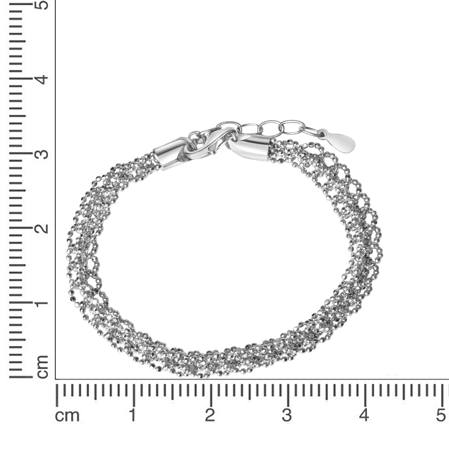Armband Kugelkette 925/- Sterling Silber rhodiniert 19,5cm