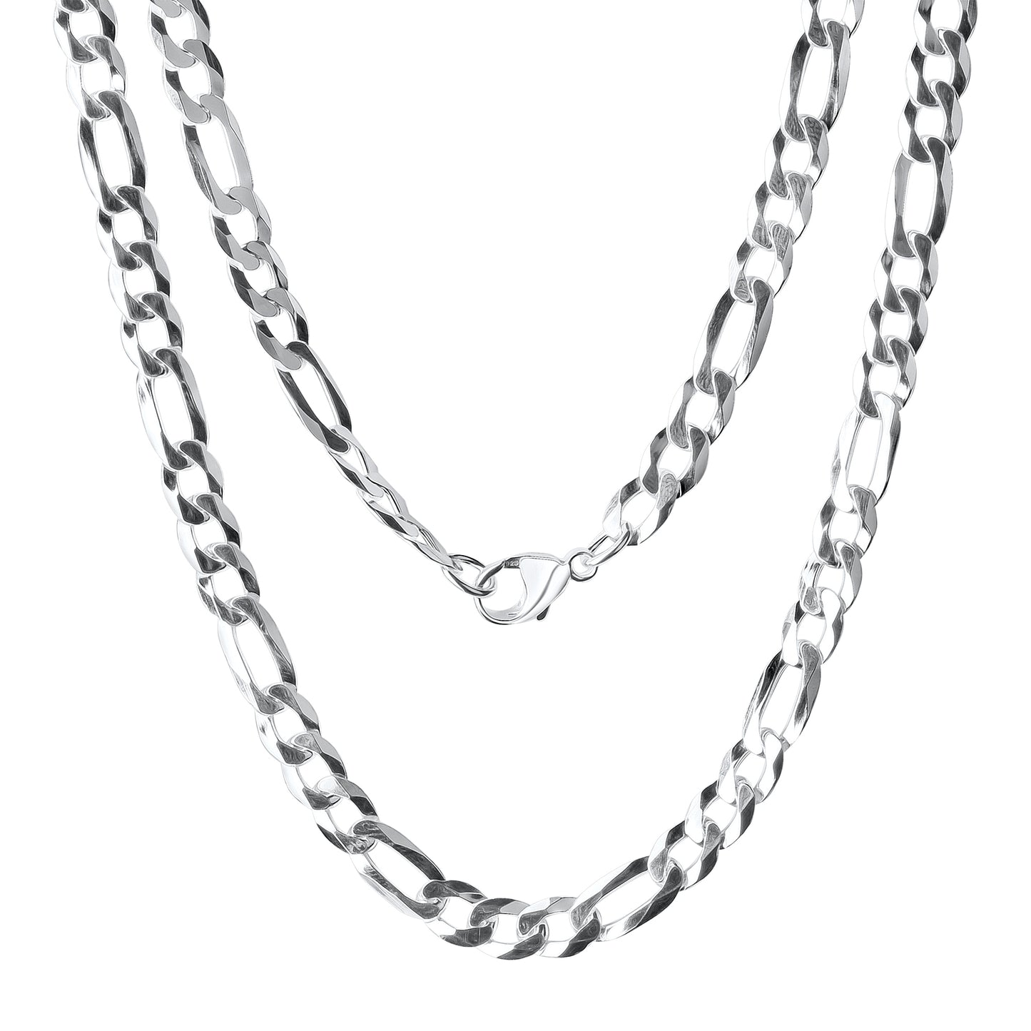 Collier Figarokette 925/- Sterling Silber versilbert 55cm