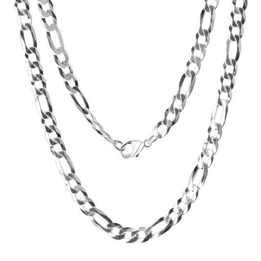 Collier Figarokette 925/- Sterling Silber versilbert 55cm