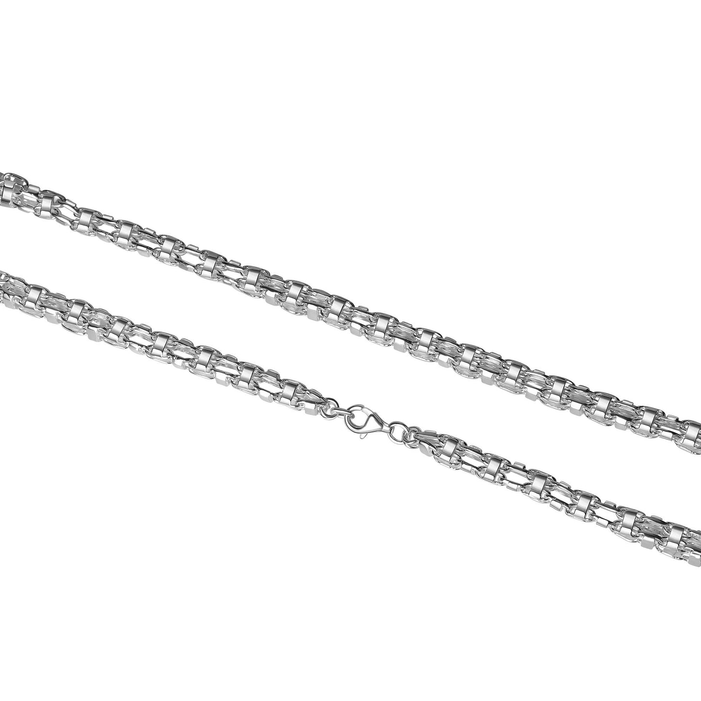 Collier Fantasiekette 925/- Sterling Silber versilbert 50cm