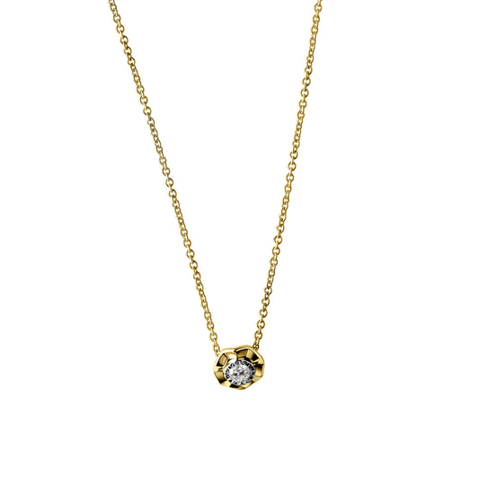 Anhänger mit Kette Ankerkette 585/- Gold rhodiniert (teil) 45,0cm Brillant 0,07ct.